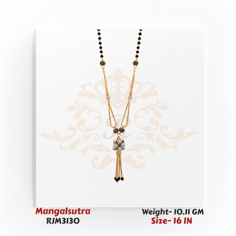 Radiant Dual-Strand Mangalsutra with Sparkling Pendant – RJM3130