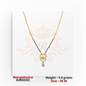 22kt Gold Mangalsutra RJM3050 – A 7.4-gram, 18-inch mangalsutra featuring a heart-shaped pendant with cubic zirconia stones and a black bead chain, available at Regal Jewels.