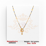 This mangalsutra features an elegant teardrop pendant with intricate gold and stone detailing, complemented by a delicate black and gold beaded chain. A timeless blend of grace and tradition!