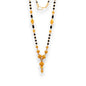 22k Gold Mangalsutra with black and gold beaded chain and rounded drop pendant – Regal Jewels RJM3136