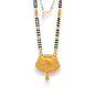 22k Gold Mangalsutra with wide floral filigree pendant and black bead chain – Regal Jewels RJM3137