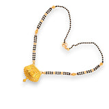 22k Gold Mangalsutra styled in heart pattern with traditional gold filigree – Regal Jewels RJM3137B