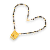 22k Gold Mangalsutra heart-layout presentation featuring square pendant with drop design – Regal Jewels RJM3140B