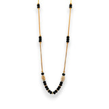 Modern 22k gold mangalsutra with black bead chain and dual barrel gold accents – Regal Jewels RJM3145