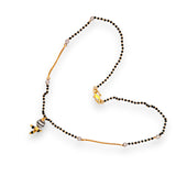 Contemporary gold mangalsutra with beaded black chain and shimmering central sphere – Regal Jewels RJM3147B
