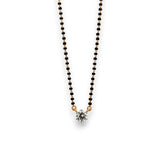 Elegant 22k gold mangalsutra with solitaire diamond pendant and dual black bead chain – Regal Jewels RJM3149