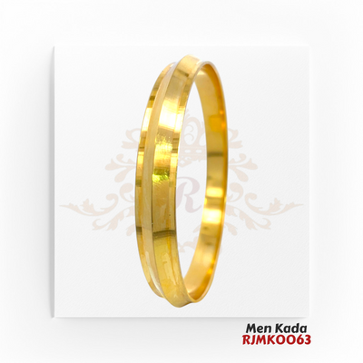 22kt gold Plain Kada for Men, Yellow Gold, Solid