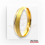 22kt Gold Men's Kada RJMLO066 – A 60.60-gram gold kada featuring a white gold jaguar motif with intricate dot detailing. Size 2.11 inches. Available at Regal Jewels