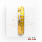 22kt Gold Men's Kada RJMLO066 – A 60.60-gram gold kada featuring a white gold jaguar motif with intricate dot detailing. Size 2.11 inches. Available at Regal Jewels