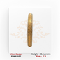 22kt gold men's kada with engraved Greek key pattern and textured finish, product code RJMK0152, weight 35.6 grams, size 2.8.