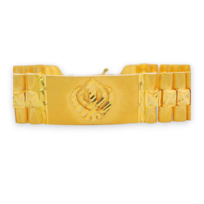 Khanda Emblem Gold Men’s Bracelet – RJMB0090