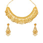 22kt Gold Bridal Necklace Set with Antique Floral Filigree and Cascading Drop Design – 88.99 gm – RJOMS3024 – Regal Jewels Chicago