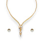 22kt Dual-Tone Gold Ladies Necklace Set with Floral Pendant – 18.25 gm – RJOMS3027 – Regal Jewels Chicago