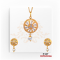 22kt Two-Tone Gold Pendant Set RJPS0086 – A beautifully crafted 8.70-gram pendant and earrings set with yellow gold and rhodium finish. Available at Regal Jewels