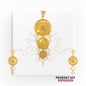 22kt Gold Multi-Layered Filigree Pendant Set RJPS0001 – A 36.60-gram grand statement pendant set with intricate filigree artistry and geometric dangles, available at Regal Jewels.