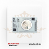 10 Gram 999.9 Fine Silver Coin – Om Symbol & Lakshmi Ganesh RJSB0102 (Display Only)