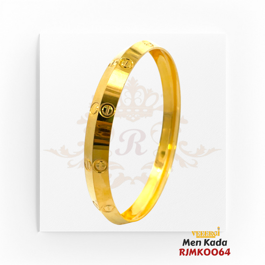 22kt Gold Men Kada, Yellow Gold, Designer