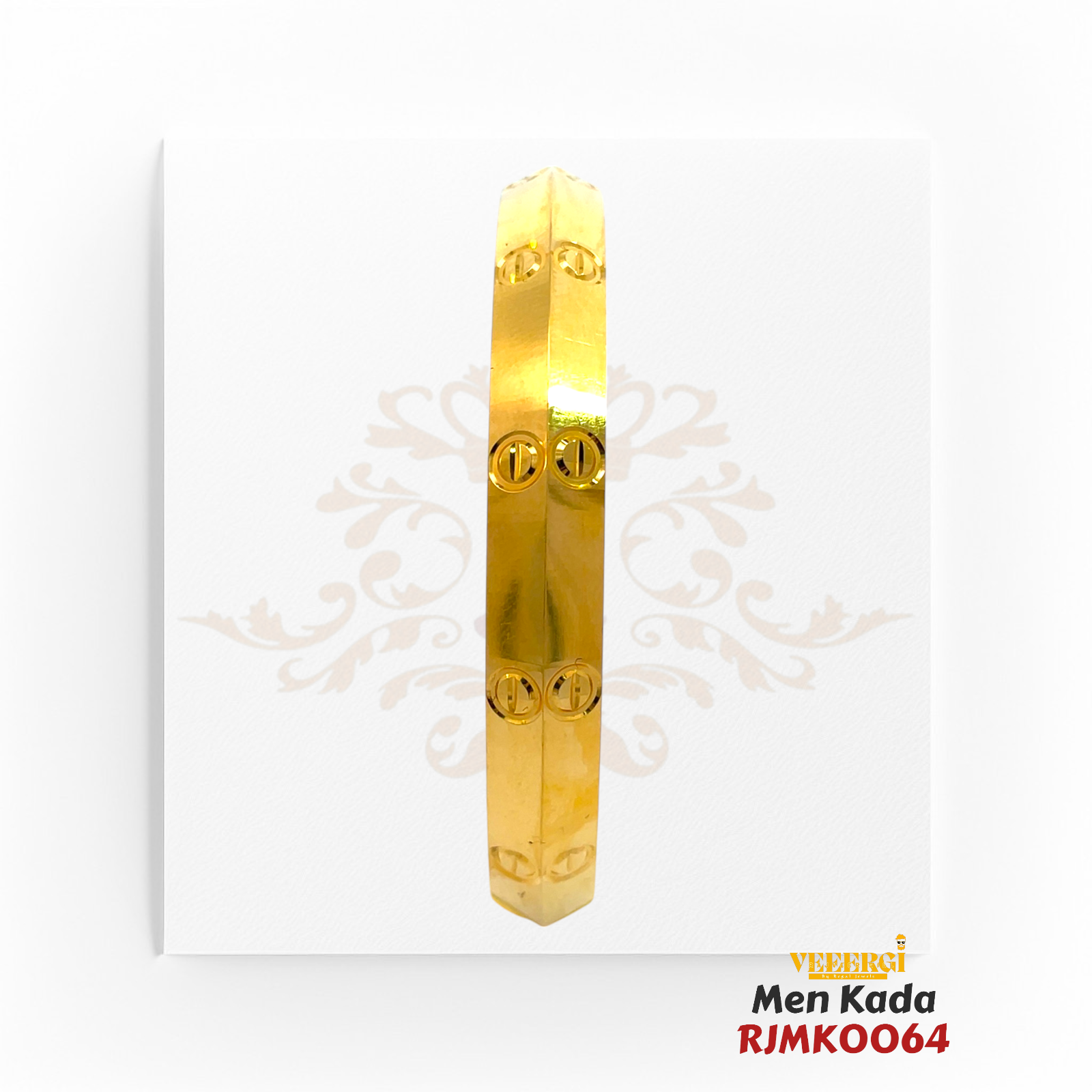 22kt gold men kada, yellow gold, Solid, Daily Wear