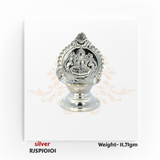 Elegant Silver Pooja Lamp with Goddess Lakshmi Design 11.71 gm – Spiritual Home Temple Diya for Daily Aarti