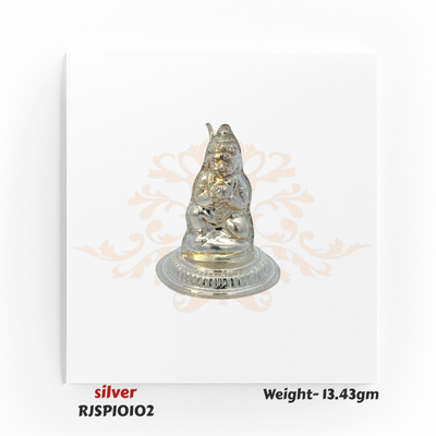 Traditional silver deity figurine designed with fine detailing, perfect for daily prayer, festivals, and spiritual decor – model RJSPI0102.