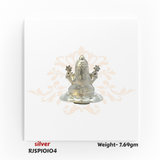 Small silver religious figurine with traditional detailing, suitable for home mandirs, travel pooja kits, and auspicious gifting – RJSPI0104.