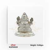 Lightweight silver Lord Ganesha statue, a sacred Hindu idol that brings positivity and blessings, designed for mandir worship and prayer.