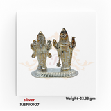Beautiful twin silver murti set with fine traditional detailing, ideal for daily worship, religious ceremonies, and spiritual gifting – RJSPI0107.