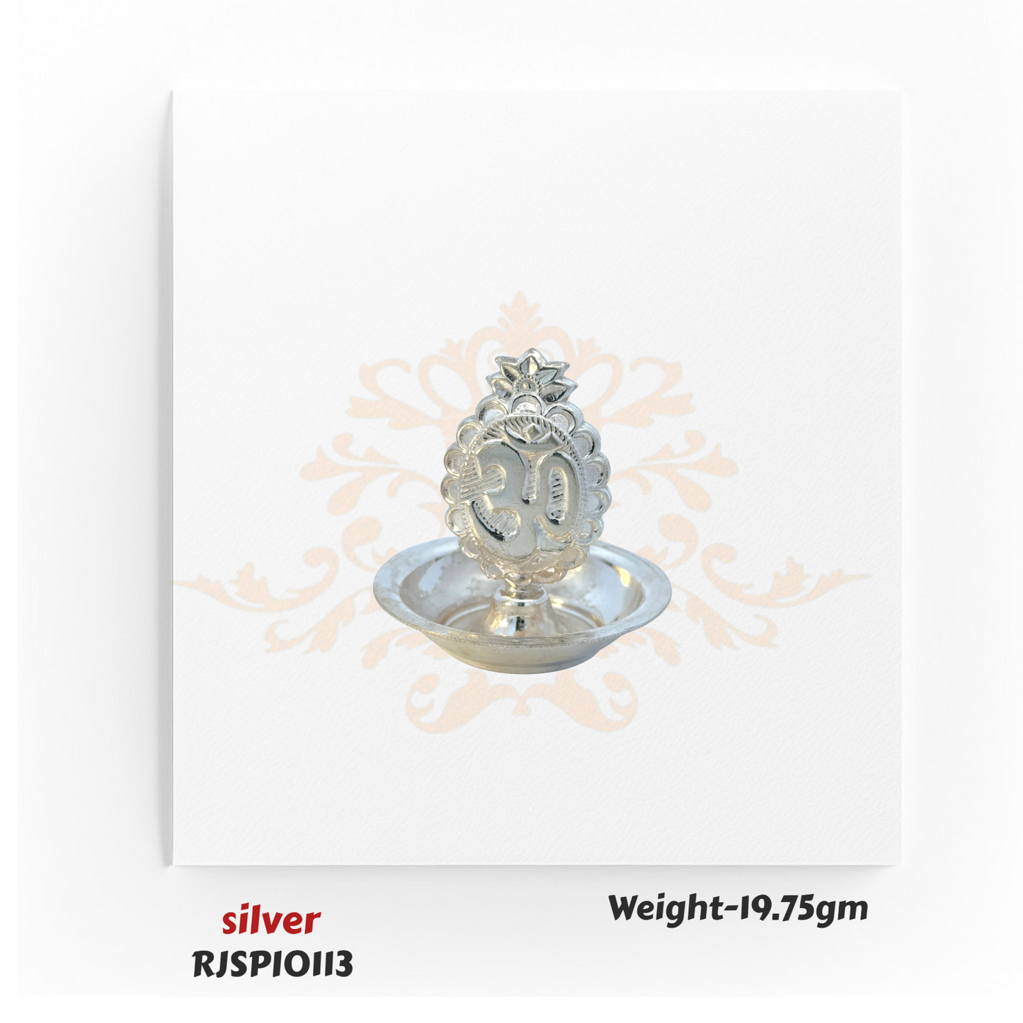 Silver Om Symbol with Base – RJSPI0113