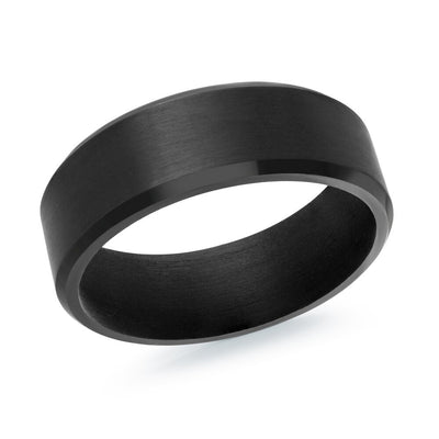 MALO tungsten wedding band TANT-001 brushed finish with polished edge, modern comfort fit men’s ring