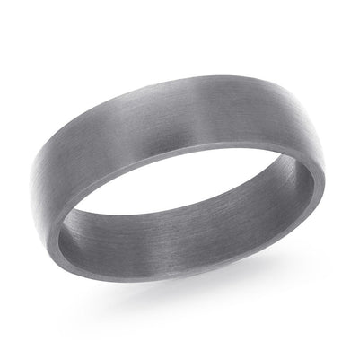 MALO tungsten ring satin brushed finish minimalist plain comfort fit band silver grey men’s wedding ring TANT-005