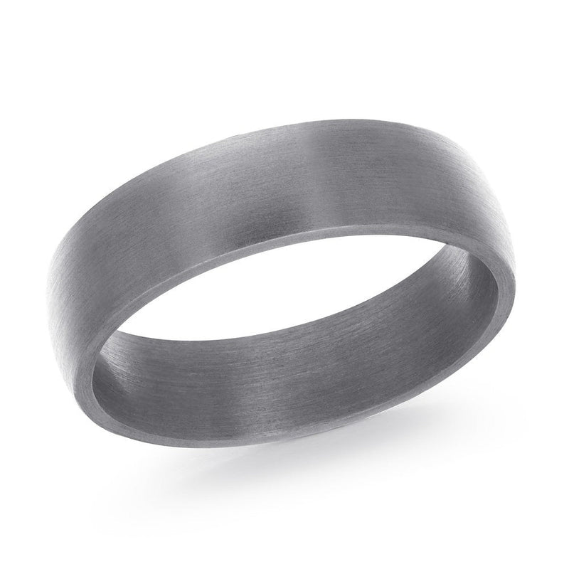 MALO tungsten ring satin brushed finish minimalist plain comfort fit band silver grey men’s wedding ring TANT-005
