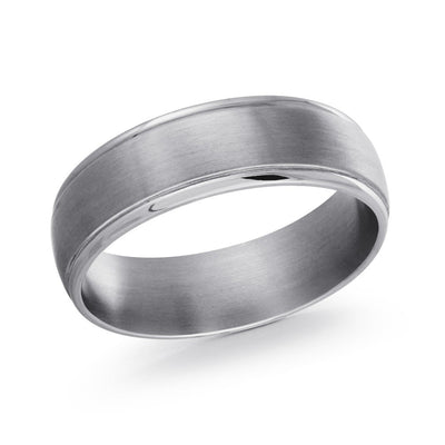 MALO tungsten ring brushed satin finish with polished groove classic comfort fit band for men TANT-007