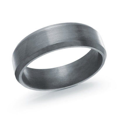 MALO tantalum premium fit brushed band classic minimal men’s wedding ring in dark grey finish TANT-061