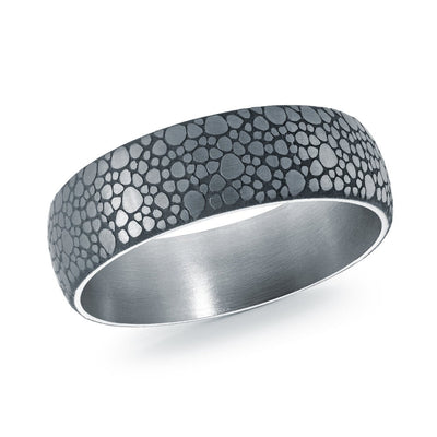 MALO tantalum premium fit band pebble texture pattern matte finish modern men’s wedding ring TANT-083