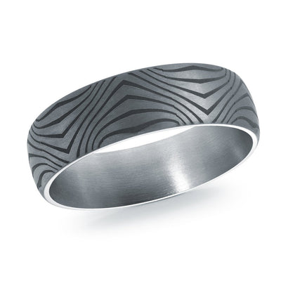 MALO tantalum premium fit band wave groove pattern textured matte finish modern men’s wedding ring TANT-086