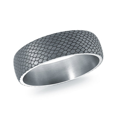 MALO tantalum premium fit band scale texture pattern matte finish modern men’s wedding ring TANT-088