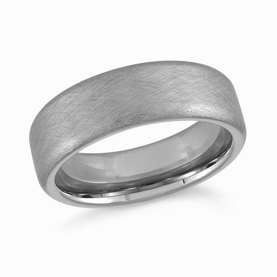 MALO tungsten ring matte silver crosshatch brushed finish comfort fit modern minimalist wedding band TG-035