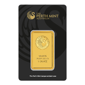 VeerGi presents A 24-karat gold bar from the Perth Mint typically weighs 1 ounce, which is equivalent to 31.1 grams. Perth Mint is a renowned Australian mint known for producing high-quality gold bars and coins. These gold bars are made from 99.99% pure gold, also known as "four nines" gold. They are commonly used as an investment and are valued based on the current market price of gold.