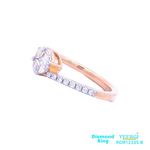 18kt gold diamond ring weighing 3.53 gm. Size 7. The diamond is of VVS2-VS1 clarity and F-G color. Total diamond weight is 0.44 ct.