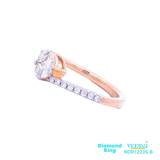 18kt gold diamond ring weighing 3.53 gm. Size 7. The diamond is of VVS2-VS1 clarity and F-G color. Total diamond weight is 0.44 ct.