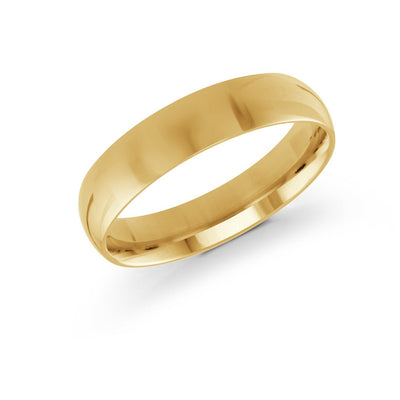 MALO Gold Plain Band Ring – Classic Half Round Profile – High Polish Comfort Fit-Regal Jewels
