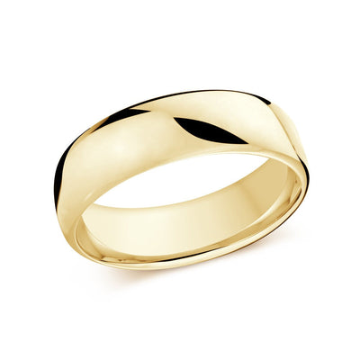 MALO Gold Plain Band Ring – Classic Euro Dome Profile – High Polish Comfort Fit-Regal Jewels