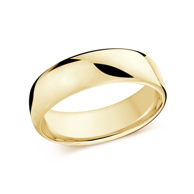 MALO Gold Plain Band Ring – Classic Euro Dome Profile – High Polish Comfort Fit-Regal Jewels