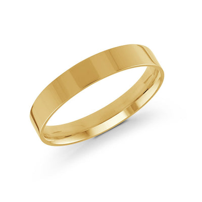 MALO Gold Plain Band Ring – Classic Flat Profile – High Polish Comfort Fit-Regal Jewels