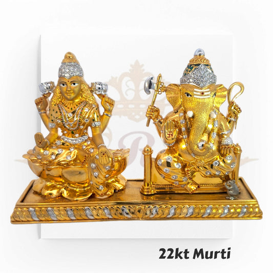22kt Gold Murti RJM2020 | Ganesha and Laxmi Gold Statues | Regal Jewels