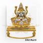 22kt Gold Laxmi Murti – A 41.4-gram idol of Goddess Laxmi seated on a lotus, adorned with fine gold detailing & gemstones. Available at Regal Jewels.