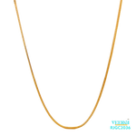 The Gold Chain RJGC2036, a 22kt gold chain with a simple and elegant design. Measuring approximately 18 inches in length, this chain features a secure lobster clasp closure. Weighing 4.20 grams, it is a minimalist piece of jewelry that would make a great addition to any collection.