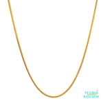 The Gold Chain RJGC2039, a beautiful 22kt gold chain with an intricate and detailed design. This chain is approximately 18 inches in length and features a secure lobster clasp closure. Weighing 4.20 grams, it is a unique and elegant piece of jewelry suitable for any collection.