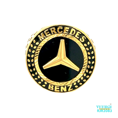 A 22kt gold men's ring with the Mercedes Benz logo is a stylish and sophisticated piece of jewelry. The use of 22kt gold ensures that the ring is both durable and valuable, making it a piece that can be treasured for years to come. Weight: 10.70 gm Size: 9.25