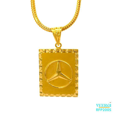 22kt gold pendant with a Mercedes-Benz logo in the middle. Weight 10.00 gm. SKU RFP2005.